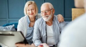 Elderly couple sits down and consults with a Nursing Home Abuse Lawyer Winder GA